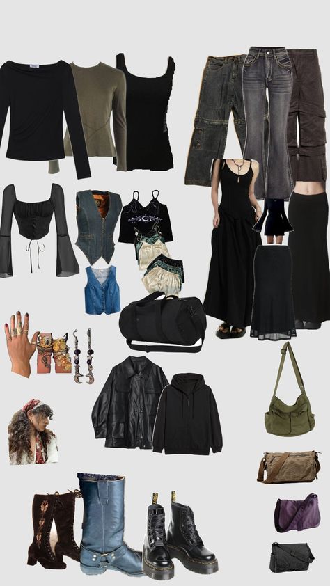 Emo Capsule Wardrobe, Alt Capsule Wardrobe, Grunge Capsule Wardrobe, Outfit Dark, Fashion Goals, Clean Aesthetic, Aesthetic Ideas, Fit Ideas, Clothing Inspiration