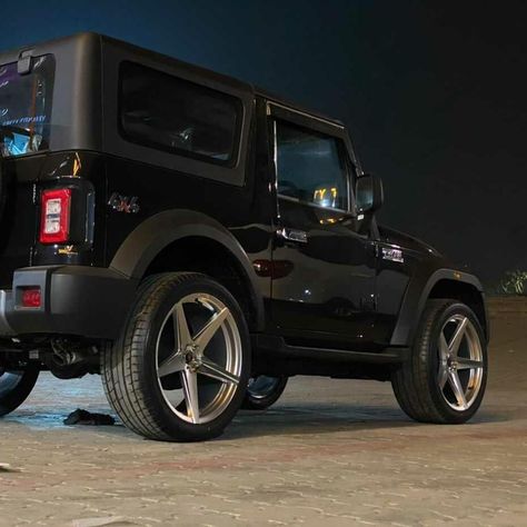 2,795 Likes, 19 Comments - S H I V A (@tatsexyboy) on Instagram: “Guess the size ? Mahindra Thar 2020 with New Alloy wheels 🔥 Tag & follow 📸@jeeplife_india . . .…” Black Thar, Mahindra Thar Jeep, Maruti Suzuki Jimny, New Mahindra Thar, Thar Jeep, Mahindra Jeep, Car Photos Hd, Indian Cars, Jeep Wallpaper