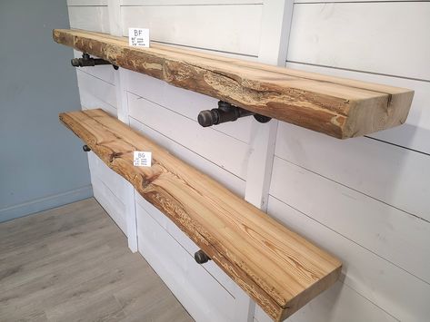 Live Edge Fireplace, Live Edge Fireplace Mantel, Live Edge Mantel, Fireplace Beam, Rustic Mantel, Entertainment Table, Mantel Shelf, Salvaged Wood, Wood Bar