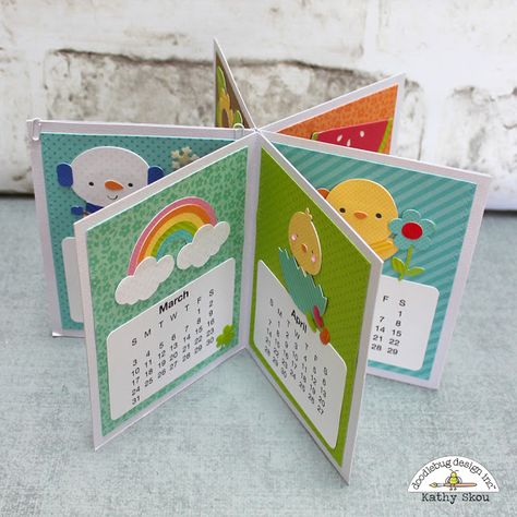 My Happy Place: Doodlebug Design: Petite Prints Desk Calendar Handmade Desk Calendar, Diy Desk Calendar, Scrapbook Calendar, Mini Desk Calendar, Creative Calendar, Calendar Craft, Diy Calendar, Mini Calendars, Craft Desk