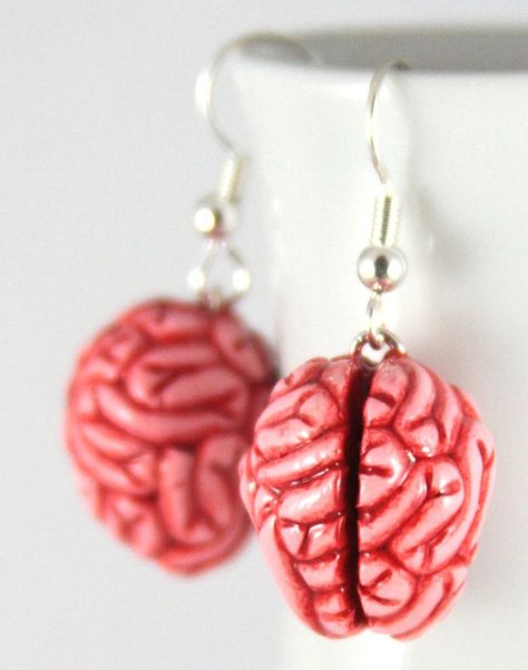 Zombie Accessories, Crazy Earrings, Ghoulia Yelps, Weird Jewelry, Quirky Earrings, Funky Earrings, High Vibes, Clay Jewelry Diy, Funky Jewelry