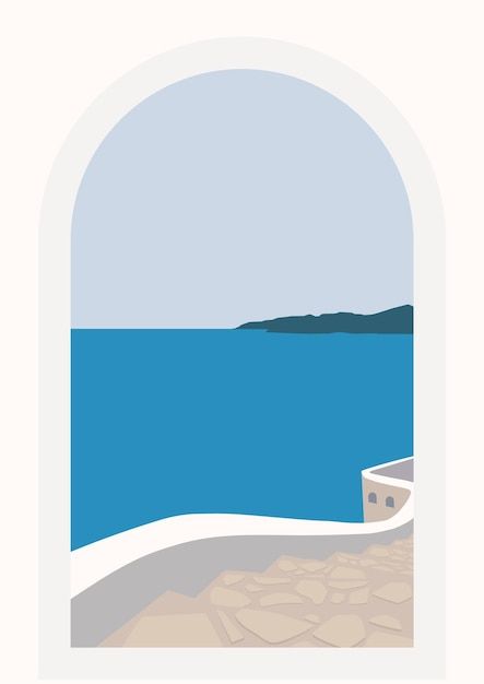 Greece Cartoon Art, Santorini Illustration Art Prints, Greece Pattern Design, Mediterranean Illustration Design, Greece Illustration Art, Santorini Vector, Santorini Background, Santorini Buildings, Greece Backgrounds