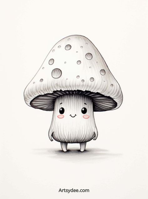 Get inspired with our collection of 30+ mushroom drawing ideas for your sketchbook! From realistic to whimsical, these ideas include everything from detailed sketches to colorful illustrations. Perfect for nature lovers and artists alike, this mushroom drawing collection is sure to get your creative juices flowing! #mushroomdrawing #sketchbookideas #natureart #creativity #inspiration Mushroom Pictures Drawing, Mushroom People Drawings, Easy Sketchbook Drawings, Mushroom Art Drawing, Easy Flower Drawings Simple, Cute Mushroom Drawing, Easy Mushroom Drawing, Mushroom Drawing Ideas, Drawing Ideas For Your Sketchbook