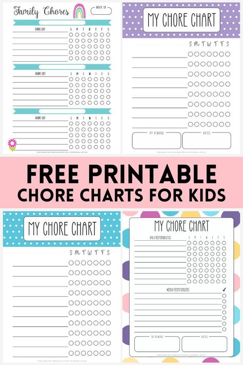 Stay organized with one of these free printable chore charts for kids! Choose between 16 colorful templates - from simple responsibility charts to charts for 2 or 3 kids. Chore Chart Kids Printable Free, Free Chore Chart, Printable Potty Chart, Free Printable Behavior Chart, Chore Charts For Kids, Kids Responsibility Chart, Free Printable Chore Charts, Toddler Reward Chart, Daily Chore Charts