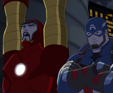 Avengers Assemble Cartoon, Animation Programs, Steve And Tony, Ultimate Spiderman, Marvel Stuff, Avengers Assemble, Tony Stark, Cherry Blossoms, Captain America