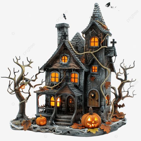 halloween haunted house scene Witch’s House, Haunted House Exterior, Haunted House Model, 3d Haunted House, Haunted House Pictures, Halloween Cottage, Tiny Glade, Halloween Gingerbread, Scene Png