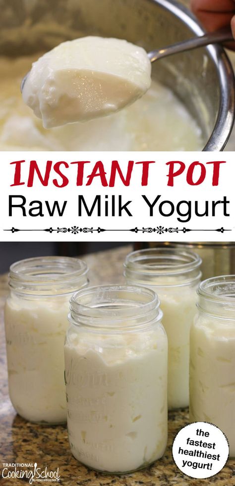 Thick Raw Milk Yogurt In The Instant Pot | Traditional Cooking School Yogurt Instant Pot, Yogurt In The Instant Pot, Instant Pot Yogurt, Thick Yogurt, Making Yogurt, Yogurt Recipe, Healthy Yogurt, Homemade Yogurt, Yogurt Recipes