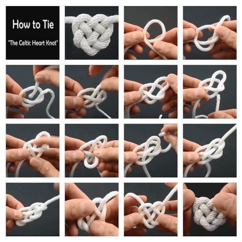 How to tie a celtic heart Celtic Knot Tutorial, Celtic Heart Knot, Heart Knot, Boyfriend Crafts, Paracord Knots, Celtic Heart, Knots Diy, Paracord Projects, Wool Crafts