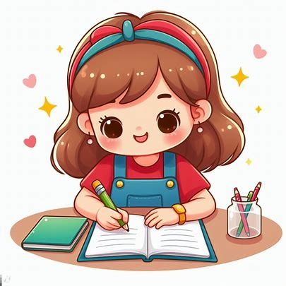 Writing Cartoons, Poster Design Kids, Girl Writing, Student Cartoon, Writing Pictures, Logo Design Inspiration Branding, Cartoon Clipart, Book Illustration Art, Cartoon Girl Drawing