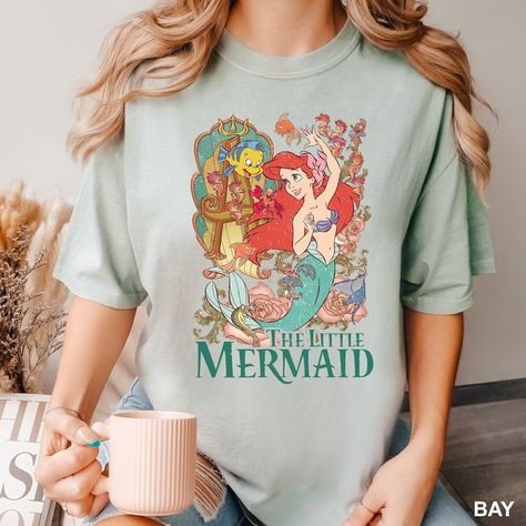 THE LITTLE MERMAID PIECES - Nostalchicks Little Mermaid Disney Shirts, Modern Disney Princess Outfits, Graphic T-shirts, Vintage Disney Shirts, Disneybound Outfits Summer, Ariel Shirt, Disney Outfit Ideas, Disney Princess Shirt, Little Mermaid Outfit