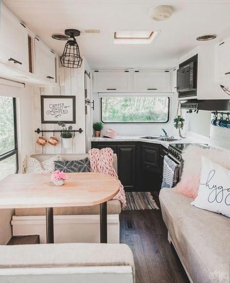 Renovated RV Tour | Our DIY Camper | The DIY Mommy #lifeinanrv Caravan Vintage, Camper Vintage, Camping Vintage, Camping Diy, Camper Trailer Remodel, Vintage Camper Remodel, Kombi Home, Caravan Renovation, Diy Camper Remodel