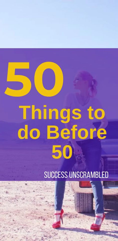 Woohoo!! I cannot believe that I will be 50 in a few short years. The time flew so fast and now I am facing this with so many things that I have not done. I found this amazing resource that outlines the top 50 things to do before age 50 which is brilliant. #50before50 #50thbirthday #50thingstodo #bucketlist #bucketlistideasforwomen Goals For 50 Year Olds, Things To Do Before 50 Bucket Lists, 50 Bucket List Ideas, 50 By 50 Bucket List, 50 Things To Do Before 50 Bucket Lists, 60 Before 60 Bucket List, 60 Things To Do Before You Turn 60, 50 Before 50 Bucket Lists, 50 Things To Do Before 50