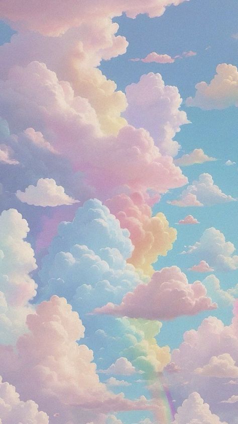 Pastel Colours Aesthetic Wallpaper, Pink And Blue Clouds Wallpaper, Pink Blue Clouds Aesthetic, Kawaii Cloud Wallpaper, Colourful Sky Aesthetic, Soft Rainbow Aesthetic Wallpaper, Pastel Asthetics Wallpaper, Pink And Blue Pastel Aesthetic, Baby Blue And Pink Aesthetic