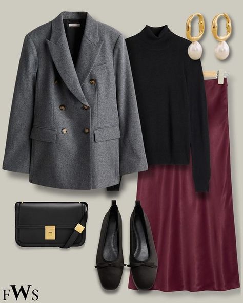 All posts • Instagram Modern Style Fashion, Maroon Outfit, Grey Ankle Boots, Grey Outfit, Interview Outfit, Black Turtleneck, Effortless Chic, Office Fashion, Office Outfits