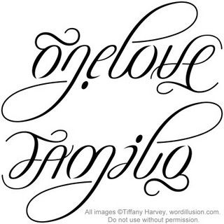 "One Love" & "Family" Ambigram Tattoo: LOVE this for my other wrist. I'd have my kids in one wrist, and this on the other Tattoo Generator, Ambigram Tattoo, Forever Tattoo, Tattoo Family, Wrist Tattoo, Family Tattoos, Sister Tattoos, Word Tattoos, One Love