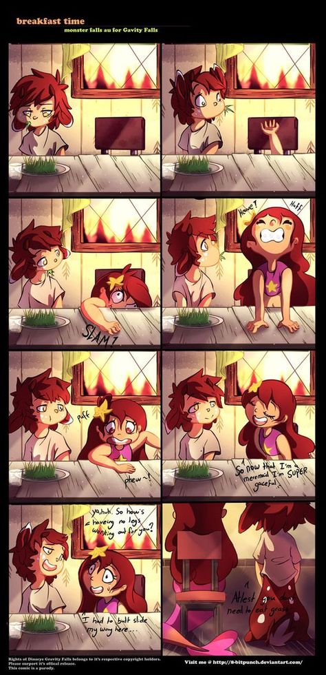 Breakfast Time Monster Falls AU Comic by 8-bitpunch: Monster Falls Au, B29 Superfortress, Time Monster, Monster Falls, Alex Hirsch, Mystery Shack, Gravity Fall, Gravity Falls Au, Dipper And Mabel