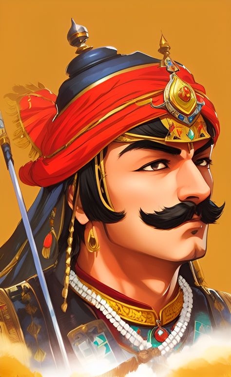 Maharana Pratap Sketch, Maharana Pratap Drawing, Rajput Painting, Maharana Pratap Art, Royal Rajput Wallpaper, Rana Pratap, Beautiful Pencil Sketches, Maharana Pratap, Digital Graphics Art