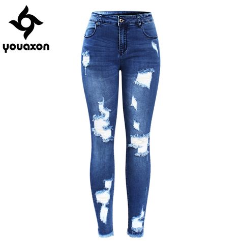 Smart Casual Women Work, Best Casual Wear For Men, Cute Ripped Jeans, Ripped Jeans Women, Ripped Denim Pants, Neat Casual Outfits, Smart Casual Women, Blue Ripped Jeans, Jeans Outfit Casual