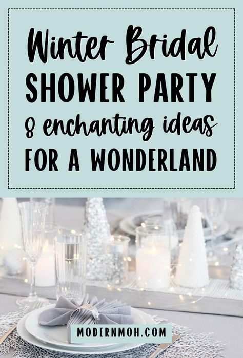 New Years Bridal Shower Theme, Winter Wonderland Wedding Shower Ideas, Winter Bridal Shower Backdrop, January Wedding Shower Ideas, January Wedding Shower Themes, Winter Bridal Shower Games, Winter Wedding Shower Themes, Bridal Shower Theme Winter, Snow In Love Bridal Shower Theme Decorations