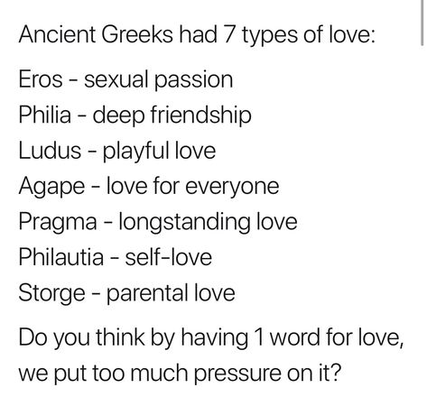 Types Of Love Greek, Greek Words For Love, Types Of Love, Unique Words Definitions, Writing Inspiration Prompts, Unusual Words, Book Writing Inspiration, Rare Words, Word Definitions