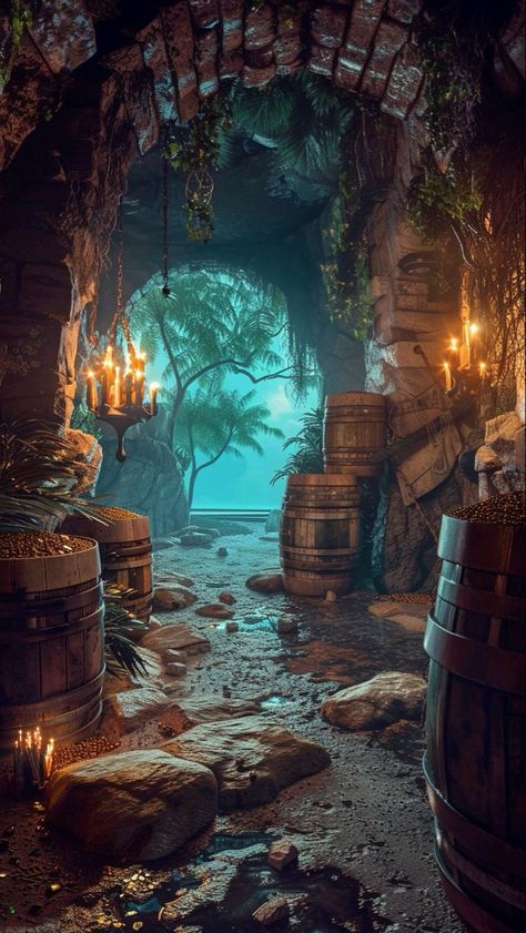 Pirate Environment Concept Art, Pirate Village Concept Art, Pirate Village, Pirate Rpg, Pirate Tavern, Pirate Cave, Grass Clipart, Pirate Island, Pirates Cove