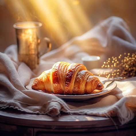 Premium Photo | Freshly baked croissants on a tray Croissants Photography, Croissant Photography, Square Pic, Grey Plates, Product Styling, Technology Icon, Event Food, Presentation Template Free, Freshly Baked