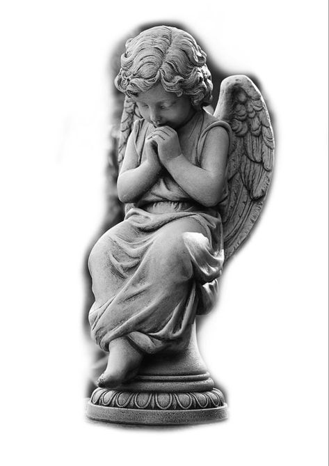 Baby Angel Tattoo, Angel Statues Sculpture, Hero Tattoo, Archangel Tattoo, Cherub Tattoo, Cemetery Angels, Christian Graphic Design, Tattoo Filler, Statue Tattoo