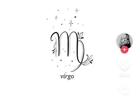 Virgo Small Tattoo, Virgo Tattoo Ideas For Women, Simple Virgo Tattoos For Women, Virgo Tattoo With Butterfly, Virgo Minimalist Tattoo Ideas, Virgo Tatoos, Small Virgo Tattoo Ideas, Virgo Sign Tattoos For Women, Tiny Virgo Tattoo Simple