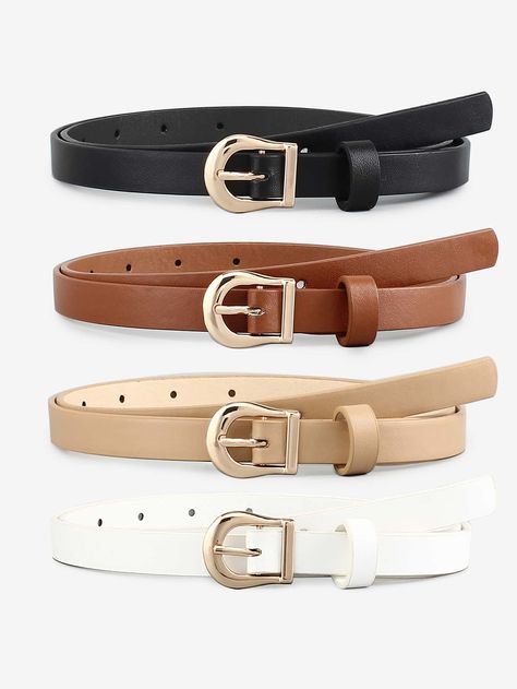 Multicolor Casual Collar  PU Leather Plain Belt Sets Embellished   Women Accessories Buisness Casual, Kids Belt, Jean Belts, Casual Belt, Classic Jeans, Style Boho, Estilo Casual, Metal Buckles, Belts For Women