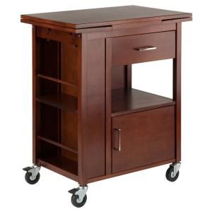 Catskill Craftsmen Natural Wood Kitchen Cart with Drop Leaf 51538 - The Home Depot Kitchen Utility Cart, Rolling Kitchen Cart, Walnut Kitchen, Solid Wood Kitchens, Equipment Storage, Storage Racks, Kitchen Utilities, Kitchen Roll, Kitchen Tops