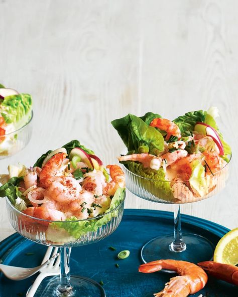 The ultimate prawn cocktail | delicious. magazine Prawn Starters, Prawn Cocktail, Salads Recipes, Prawn Recipes, Homemade Mayonnaise, Delicious Magazine, Christmas Lunch, Shrimp Salad, Xmas Food