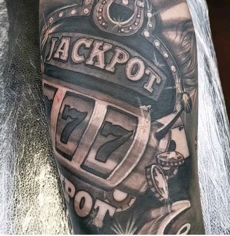 777 Jackpot Tattoo, 777 Slot Machine Tattoo, Jackpot Tattoo, Slot Tattoo, 777 Tattoo Design, Slot Machine Tattoo, 777 Jackpot, Jackpot Machine, Poker Tattoo