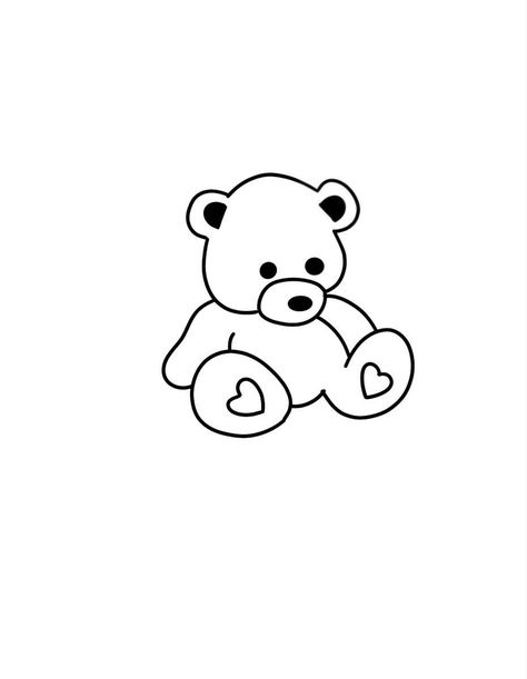 Bear Tattoo Fineline, Teddy Bear Tattoo Stencil, Teddy Doodle, Cute Bear Tattoo, Bear Line Drawing, Teddy Tattoo, Teddy Bear Doodle, Teddy Bear Sketch, Bear Sketch