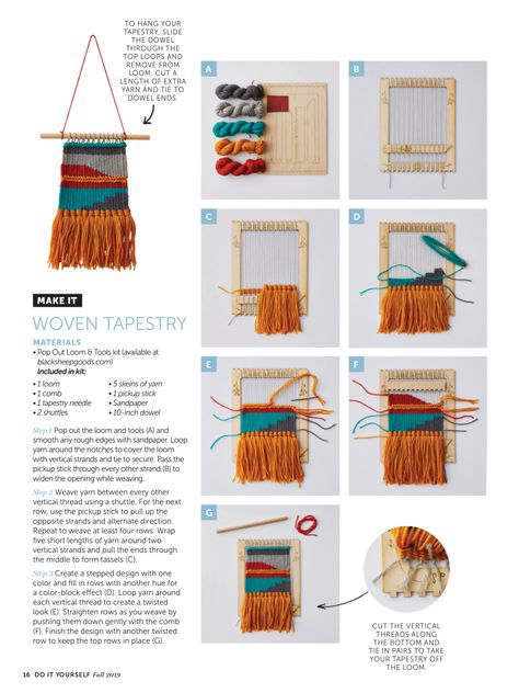 Simple Loom Weaving, Loom Tapestry Patterns, Wall Weaving Ideas, Tapestry Weaving Techniques, Weaving For Beginners, Tapestry Loom Weaving, Art Yarn Weaving, Weaving Book, Tapestry Loom