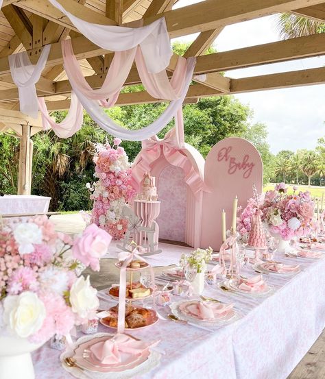 Dreamiest baby shower 🎀🌸💕 #loveshackfancycookies #loveshackfancy #loveshackfancytheme #loveshackfancythemedparty #loveshackfancybabyshower #loveshackfancyparty #loveshackfancybackdrop #loveshackfancybow #bowtheme #bow #floralbabyshower #bowbackdrop #largebow #pinkbow #pinkbowtheme Baby Shower Theme Girl Bows, English Tea Party Baby Shower Ideas, Loveshackfancy Aesthetic Party, Love Shack Baby Shower Theme, Pearl Baby Shower Theme, Love Shack Fancy Theme Party, Loveshackfancy Birthday Party, Tea Party Themed Baby Shower Ideas, Tea Party Baby Shower Ideas Decoration