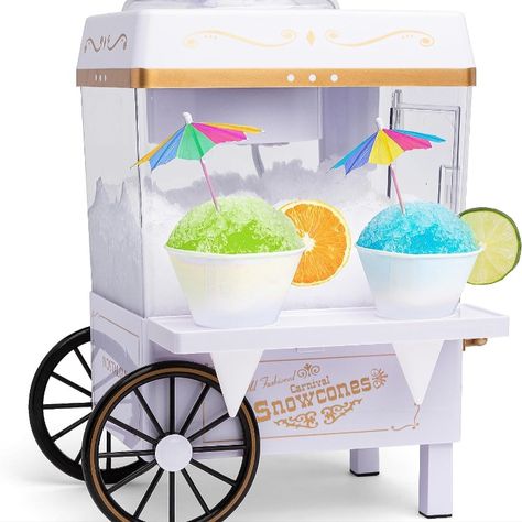 Retro Table-Top Slushie Machine Makes 20 Icy Treats - Includes 2 Reusable Plastic Cups & Ice Scoop - White Crushed Ice Maker, Shaved Ice Machine, Slushie Machine, Snow Cone Syrup, Snow Cone Maker, Hawaiian Shaved Ice, Snow Cone Machine, Reusable Plastic Cups, Ice Shavers