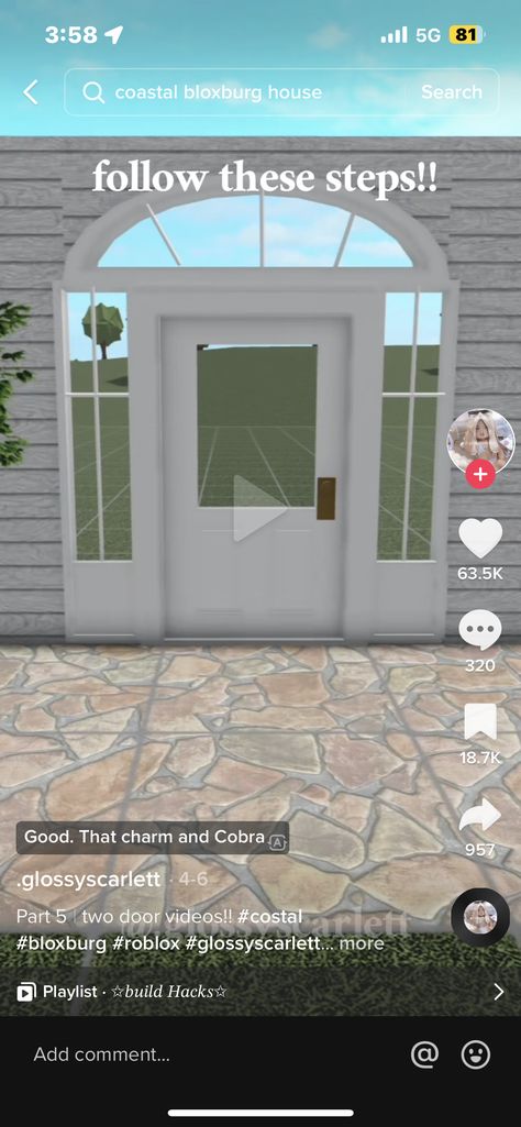 Interesting Bloxburg Builds, Bloxburg House Wallpaper Outside, Roblox Bloxburg House Entrance Ideas, Blocksburg Mansion Layout Ideas, Space Fillers For Bloxburg, Bloxburg Front Door Ideas Aesthetic, Realistic Bloxburg Color Schemes, Bloxburg House Ideas Realistic Layout, Roof Colors For Bloxburg