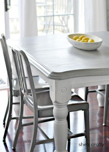 Painted Furniture Ideas | 7 Common Mistakes Made Painting Kitchen Tables - Painted Furniture Ideas Grey Kitchen Table, Painted Kitchen Tables, Diy Kitchen Table, Серая Кухня, Kitchen Table Makeover, Grey Dining Tables, Farmhouse Kitchen Tables, Table Sets, Table Makeover