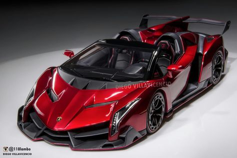 Lamborghini Veneno LP750-4 Roadster Lamborghini Roadster, Veneno Roadster, Concept Cars Vintage, Luxury Car Photos, High End Cars, Lamborghini Veneno, Drifting Cars, Resin Model, Cool Sports Cars