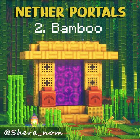 Portals In Minecraft, Nether Portal Designs, Minecraft Decoration Ideas, Minecraft Portal, Minecraft Japanese, Nether Portal, Minecraft Starter House, Portal Design, Minecraft Modern