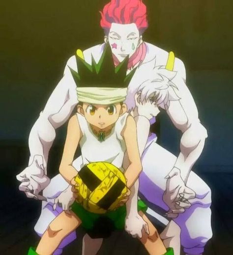 Gon, Killua, and Hisoka        ~Hunter X Hunter Killua And Hisoka, Hisoka Hunter X Hunter, Ging Freecss, Gon Killua, Hxh Characters, Hunter Anime, Old Anime, Manga Cosplay, Fanarts Anime