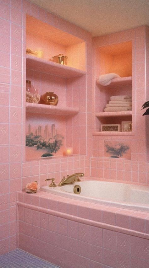 #80s #interiordesign #interior #design #80saesthetic #vaporwave #dreamcore #nostalgiacore #80smusoc #80sthrowback #eighties #80svibes #1980s #the80s #80snostalgia #80sinterior #vintageaesthetic #retrowave #synthwave #80sphotos #aesthetic #80sapartment #80sdecor #80smovie #80spenthouse #pastelpink #pastel #pink 80s House Interior, Pink Penthouse, 80s Apartment, 80s Bathroom, Penthouse Aesthetic, Pastel Bathroom, 1980s Aesthetic, 90s Interior, 80s Interior Design