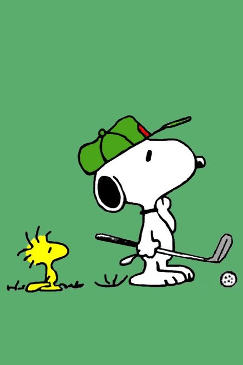 Snoopy and Woodstock... Golfing Wallpaper Snoopy, Golf Images, Woodstock Snoopy, Golf School, Peanuts Cartoon, Snoopy Wallpaper, Snoopy Quotes, Snoopy Pictures, Snoop Dog