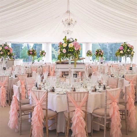 Wedding Chair Decorations: 27 Ways to Dress Up Your Wedding Chairs - hitched.co.uk Lace Chair Covers, Chiavari Chairs Decor, Rustic Wooden Wedding Signs, Creative Chair, Wedding Reception Chairs, Wedding Table Seating Plan, Wedding Candles Table, Wedding Table Seating, Indoor Wedding Receptions