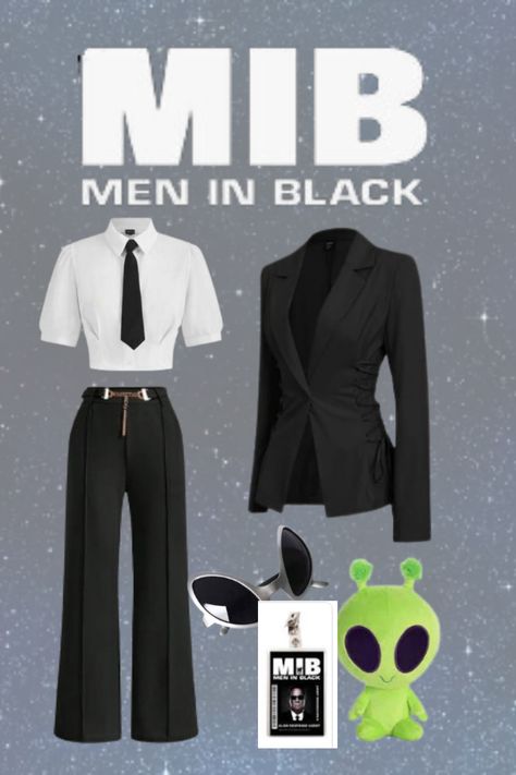 Men In Black Neuralyzer, Men In Black Theme Party, Halloween Costumes Black Skirt, Man In Black Costume Women, Fbi Agent Halloween Costume, Men In Black Costumes, Iconic Movie Characters Costumes, Halloween Costumes Men Aesthetic, Men In Black Costume Ideas