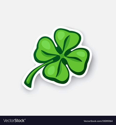 Clover Cartoon, Shamrock Tattoos, Luck Symbol, Lucky Leaf, Good Luck Symbols, Irish Clover, Green Clover, Fun Sleepover Ideas, Green Sticker