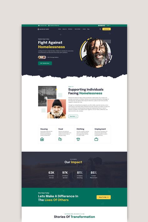 Nonprofit website design for homeless shelter Non Profit Website Design, Nonprofit Website Design, Nonprofit Website, Nonprofit Marketing, Color Combinations For Clothes, Homeless Shelter, Website Maintenance, Website Redesign, Web Design Agency