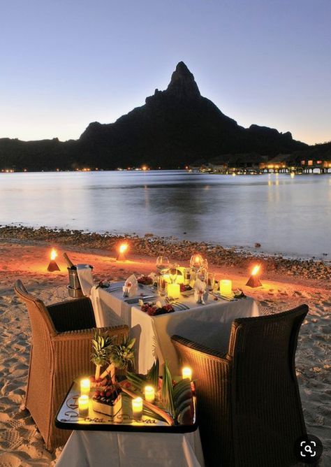 Bora Bora Honeymoon, Bora Bora Resorts, Private Dinner, Dream Honeymoon, Romantic Places, Dream Holiday, Romantic Dinners, Honeymoon Destinations, Romantic Travel