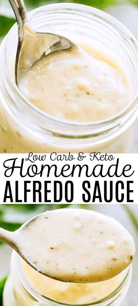 The BEST low carb, homemade Alfredo sauce recipe! Prepared with heavy cream, parmesan cheese, and Basil Pesto, this Alfredo Sauce is also Low Carb, Keto, Gluten-Free, and so, SO good! #alfredosauce #alfredopasta #keto #lowcarb Alfredo Sauce Recipe Without Cream, Best Alfredo Sauce Recipe, Homemade Alfredo Sauce Recipe, Alfredo Sauce Easy, Heavy Cream Recipes, Keto Alfredo Sauce, Alfredo Sauce Recipe Easy, Alfredo Sauce Recipe Homemade, Keto Sauces