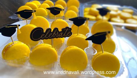 Graduation Macarons, Buttercream Filling, School Colors, Graduation Party, Macarons, Apricot, Butter Cream, Shells, I Love